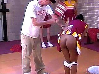 Ebony cheerleader spanked and paddled by coach - Otk Spanking, Bdsm, Uniform Porn - SpankBang