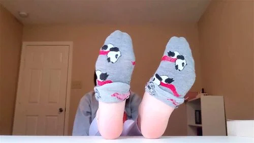 cute girl, solo, feet socks, amateur