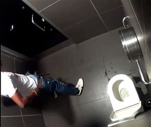 sexy black guy at urinals