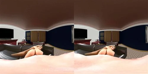 virtual reality, blonde, babe, cgi