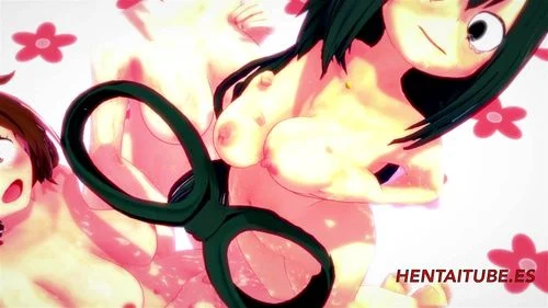 Boku No Hero Hentai - Tsuyu-Uraraka And Momo Touch Themselves In The Shower