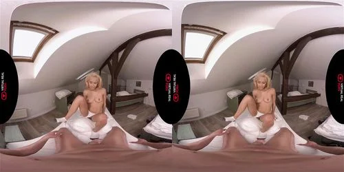 virtual reality, pov, vr, blonde anal