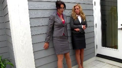 SECRETARIES MADE TO STRIP ON FRONT PORCH