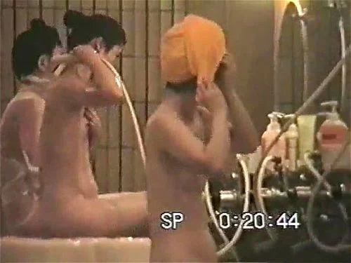 big tits, japanese public bath, public, vintage