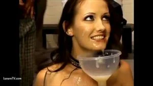 slut drinks cum for breakfast