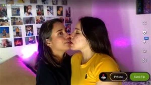 Lesbian cam kissing thumbnail