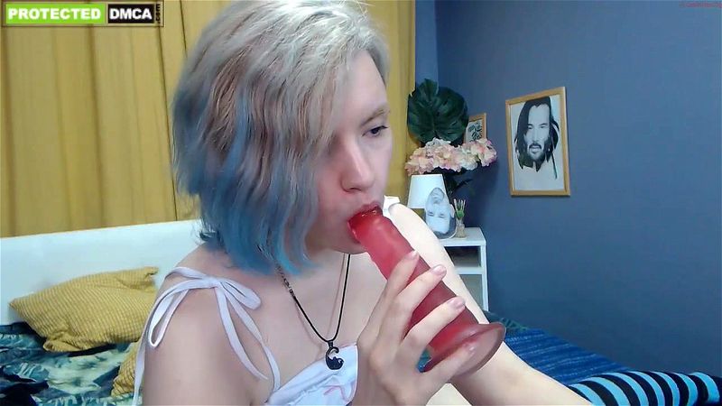 blue hair camgirl 8