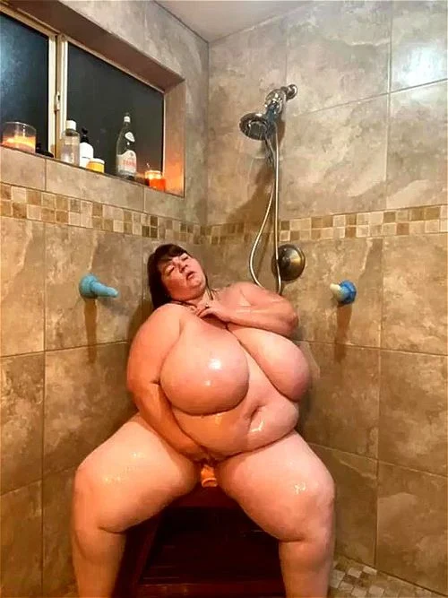 bbw, big tits, shower