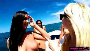 Hot besties boat party that leads into nasty group sex