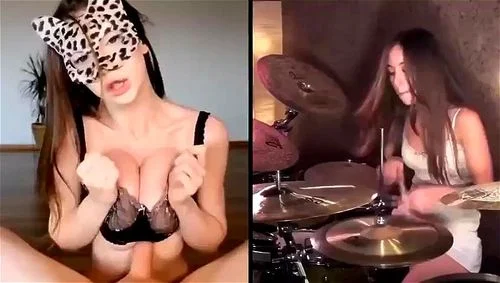 babes big tits, babe, music, blowjob