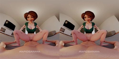virtual reality, brunette, big tits, pov