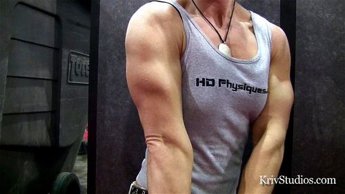 milf, vintage, flexing muscles, biceps