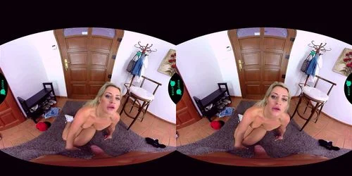 virtual reality, blonde, deep throat, vr