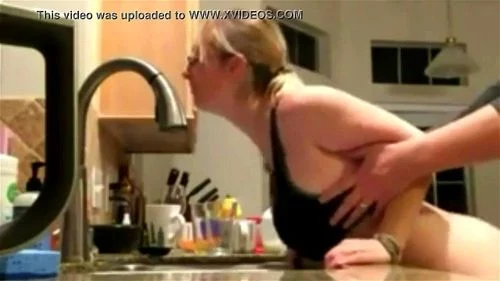 kitchen fuck, big tits, standing doggy, standing doggystyle