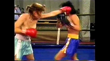 fight, female boxing, boxing gloves, topless boxing