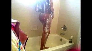 Amateur ebony shower fine sexy