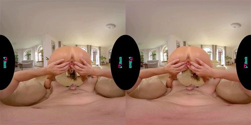 virtual reality, big tits, friends, blonde