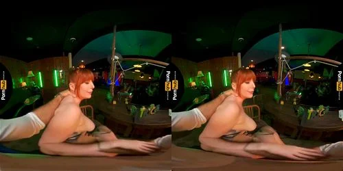 virtual reality, pov, big ass, redhead