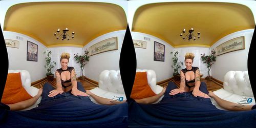 virtual reality, wife, blonde, big tits