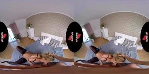 Bigtits VR blonde in 180° hotel-room blowjob