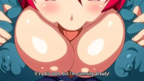 hentai, subtitle english, red hair, deep throat