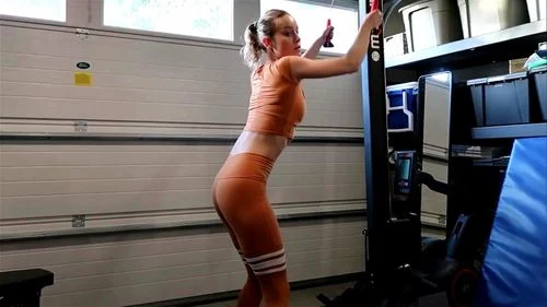 stretched, blonde, babe, workout