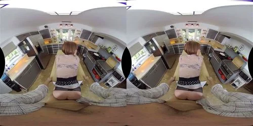 virtual reality, big tits, kitchen counter, vr