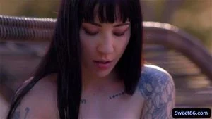 Aiden Ashlee wears a strapon to fuck Goth Charlottes pussy