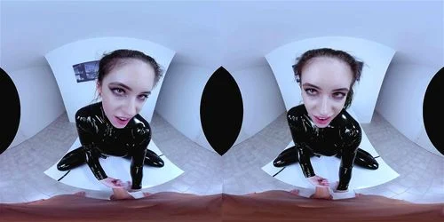 virtual reality, latex catsuit, Anna De Ville, fetish