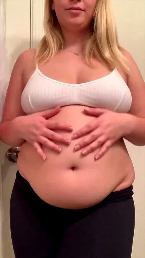 fat belly, blonde, weight gain, bbw
