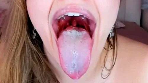 mouth fetish, amateur, blonde, long tongue
