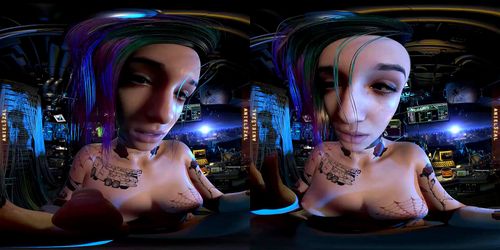 cyberpunk, vr, big tits, virtual reality