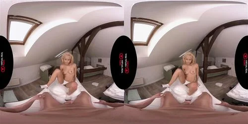 big dick, vr, blonde, virtual reality