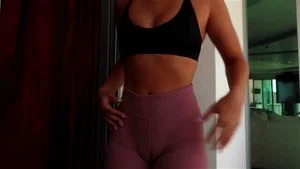 hot girl lycra pants try on